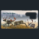 Coque Samsung Galaxy Chasseurs Dans La Poisson (Caribou)<br><div class="desc">Les caribous fuient les loups affamés qui sortent de la brume lointaine. Customisez en ajoutant votre propre texte.</div>