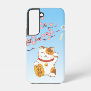 Coque Samsung Galaxy Chat chanceux japonais, Calico Maneki Neko