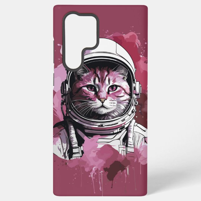 Coque Samsung Galaxy Chat d'astronaute de couleur rouge (Verso)