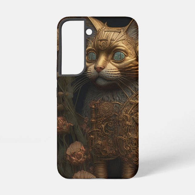 Coque Samsung Galaxy Chat doré gothique steampunk (Verso)