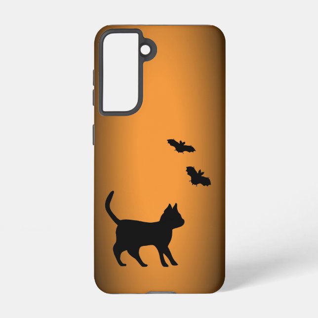 Coque Samsung Galaxy Chat noir avec chauve-souris (Verso)
