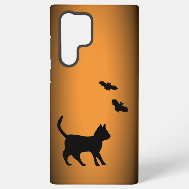 Coque Samsung Galaxy Chat noir avec chauve-souris (Verso)