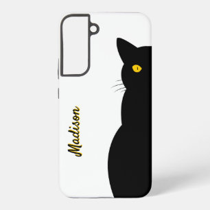 Coque Samsung Galaxy Chat Noir Yeux Dorés Personnalisable