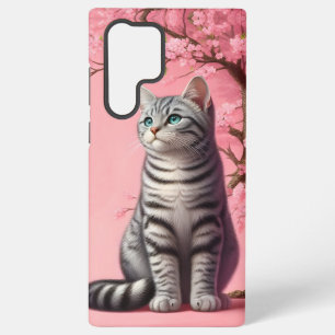 Coque Samsung Galaxy Chat tigré Fleur de cerisier japonais Chatons