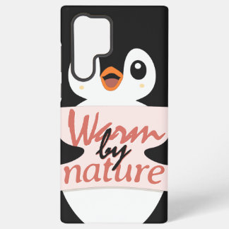 Coque Samsung Galaxy Chaud par nature : Pingouin adorable avec texte lu