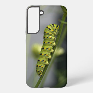 Coque Samsung Galaxy Chenille de papillon noir (ver du persil) sur Anet