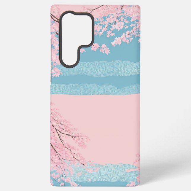 Coque Samsung Galaxy Cherry Blossom Seigaiha Phone Case (Verso)