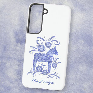 Coque Samsung Galaxy Cheval Dala Suédois Bleu Blanc