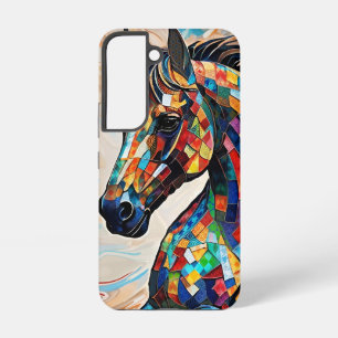 Coque Samsung Galaxy Cheval en mosaïque de verre teinté multicolore 15