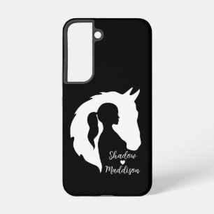 Coque Samsung Galaxy Cheval et fille cheval amoureux silhouette coeur