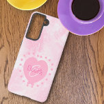 Coque Samsung Galaxy Chic Girly rose Coeur Monogramme Première aquarell<br><div class="desc">Ce design est composé d'un arrière - plan chic rose et blanc d'aquarelle avec un centre cardiaque et un monogramme de prénom et de lettre initiale. Personnalisez les champs de texte avec un prénom ou un nom et une initiale, supprimez un texte ou les deux ou modifiez à l'aide de...</div>