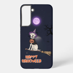 Coque Samsung Galaxy Chien au Clair de Lune – Chien d'Halloween au Chap