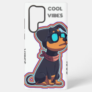 Coque Samsung Galaxy Chien cool détendu coloré vibrant avec des lunette