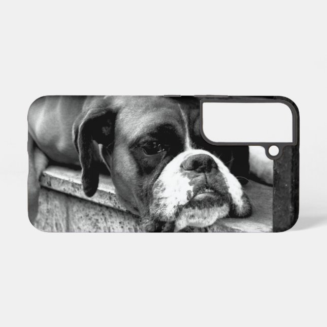 Coque Samsung Galaxy Chien de boxe sur Windows sill sgcna (Verso Horizontal)