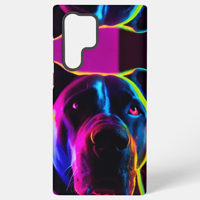 Coque Samsung Galaxy chien néon (Verso)