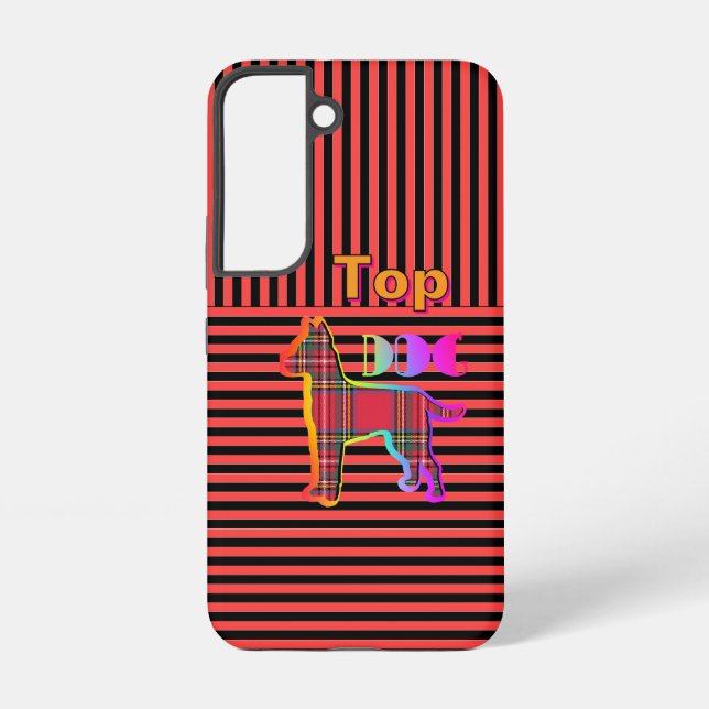 Coque Samsung Galaxy Chien rouge noir (Verso)