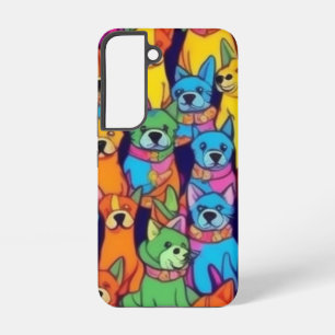 Coque Samsung Galaxy Chiens colorés mignons chiens heureux