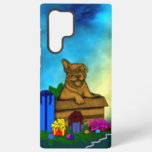 Coque Samsung Galaxy Chiot dans une boîte, Joyeux Noël