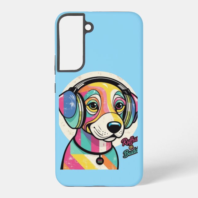 Coque Samsung Galaxy Chiot super : Une Canine Colorée (Verso)