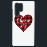 Coque Samsung Galaxy Choisissez Joy Inspirational Quote<br><div class="desc">Faites un engagement quotidien au bonheur avec ce design chaleureux et rustique "Choose Joy". Doté d'un message positif et stimulant à l'intérieur d'un charmant coeur en plaid de buffle rouge et noir, cet artisanat allie une inspiration moderne et un style de ferme confortable. C'est un rappel parfait de se concentrer...</div>