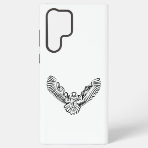Coque Samsung Galaxy Chouette Tribale Noir et Blanc en Vol