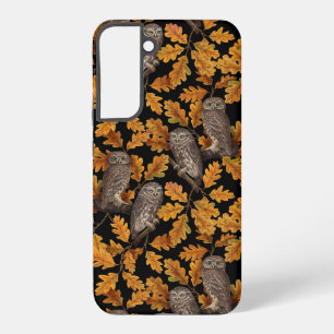 Coque Samsung Galaxy Chouettes d'automne sur noir