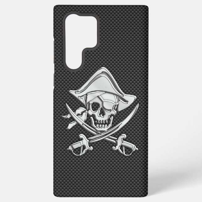 Coque Samsung Galaxy Chrome comme os de pirate croisés Style fibre de c (Verso)