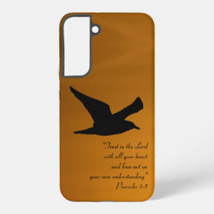 Coque Samsung Galaxy Ciel de coucher de soleil jaune Oiseau en vol Foi