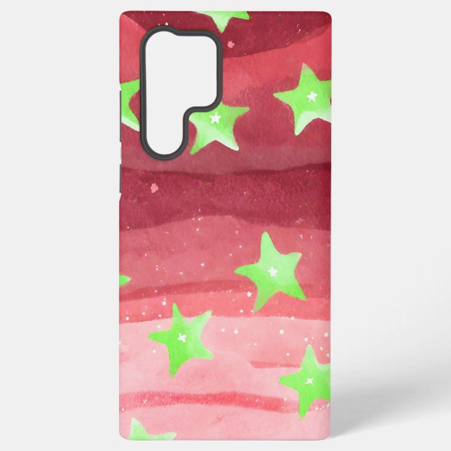Coque Samsung Galaxy ciel rouge avec étoiles (Verso)