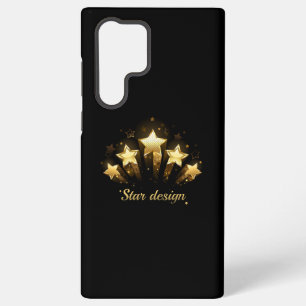 Coque Samsung Galaxy Cinq étoiles dorées sur fond noir