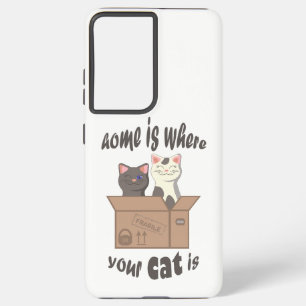 Coque Samsung Galaxy Citation drôle Accueil est où est votre chat