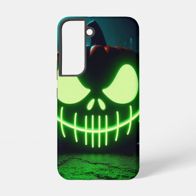 Coque Samsung Galaxy citrouille d'Halloween vert éffrayant (Verso)