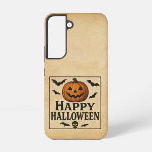 Coque Samsung Galaxy Citrouille d'Halloween vintage/classique joyeuse