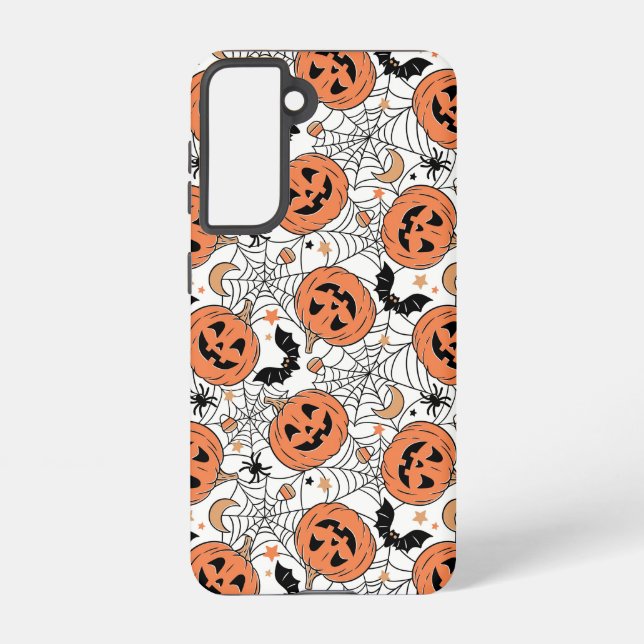Coque Samsung Galaxy Citrouille éffrayant Motif Halloween (Verso)