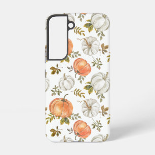 Coque Samsung Galaxy Citrouilles d'aquarelle et Motif d'automne de feui