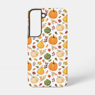 Coque Samsung Galaxy Citrouilles de récolte et Motif de feuilles d'auto