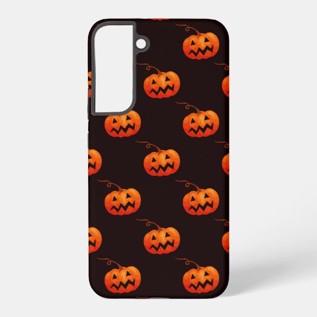 Coque Samsung Galaxy Citrouilles d'Halloween, Citrouilles Orange Trick  (Verso)