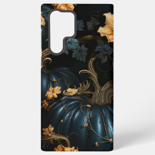 COQUE SAMSUNG GALAXY CITROUILLES D'HALLOWEEN GOTHIQUES BLEUES ET DORÉES