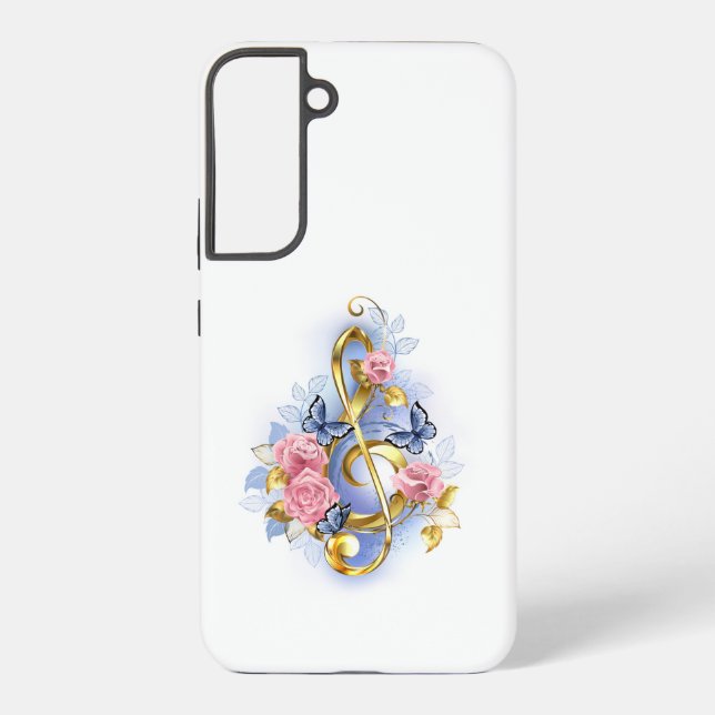 Coque Samsung Galaxy Clé de fer avec roses roses roses (Verso)