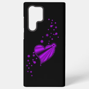 Coque Samsung Galaxy Cœur arc-en-ciel violet avec étoiles