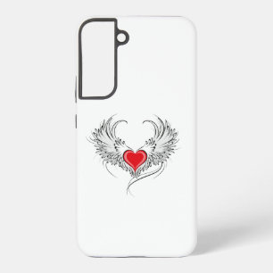 Coque Samsung Galaxy Cœur d'ange rouge avec des ailes