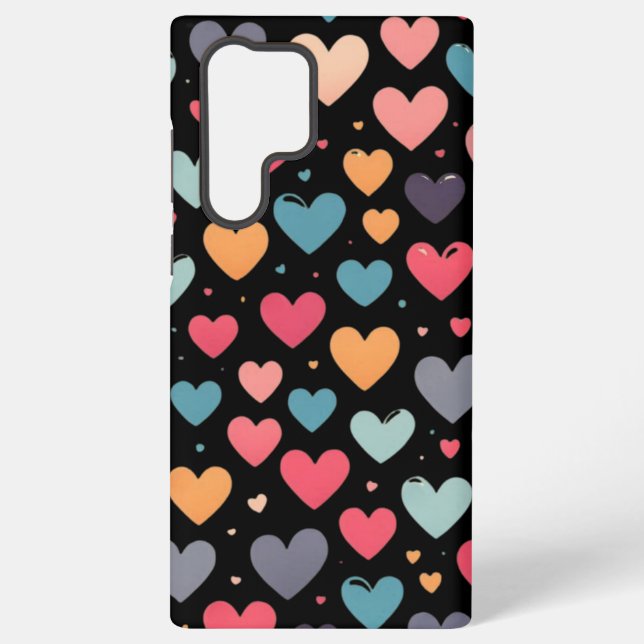 Coque Samsung Galaxy Coeurs colorés Saint Valentin (Verso)