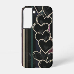 Coque Samsung Galaxy Cœurs Dessinés à la Main & Bandes de Arc-en-ciel M