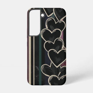 Coque Samsung Galaxy Cœurs Dessinés à la Main & Bandes de Arc-en-ciel M