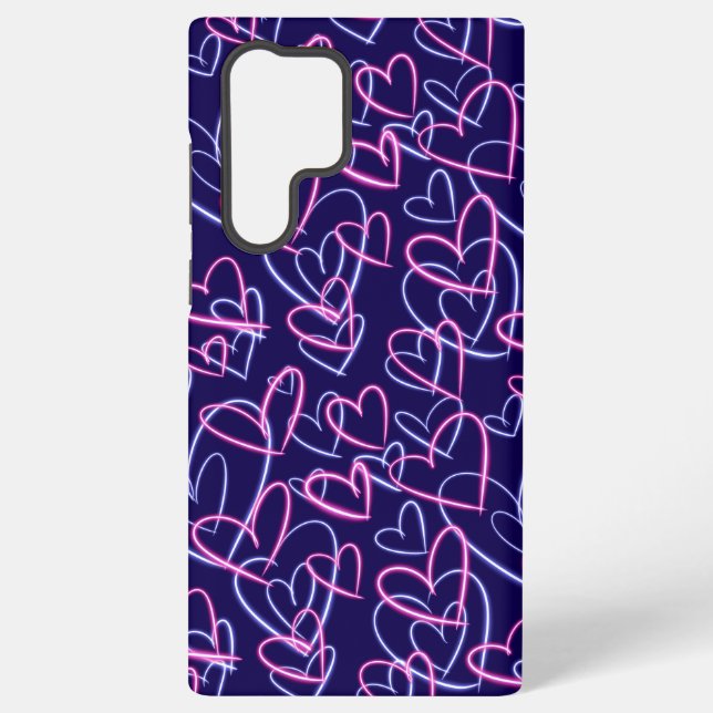 Coque Samsung Galaxy Cœurs Néon (Verso)