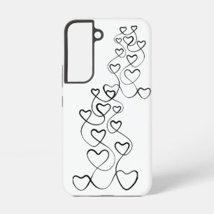 Coque Samsung Galaxy Coeurs noirs sur blanc