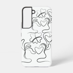 Coque Samsung Galaxy Coeurs noirs sur blanc