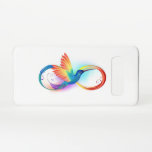 Coque Samsung Galaxy S10 Colibri arc-en-ciel avec symbole Infinity<br><div class="desc">Beau tatouage à débordement avec colibri arc-en-ciel. Arc-en-ciel.</div>