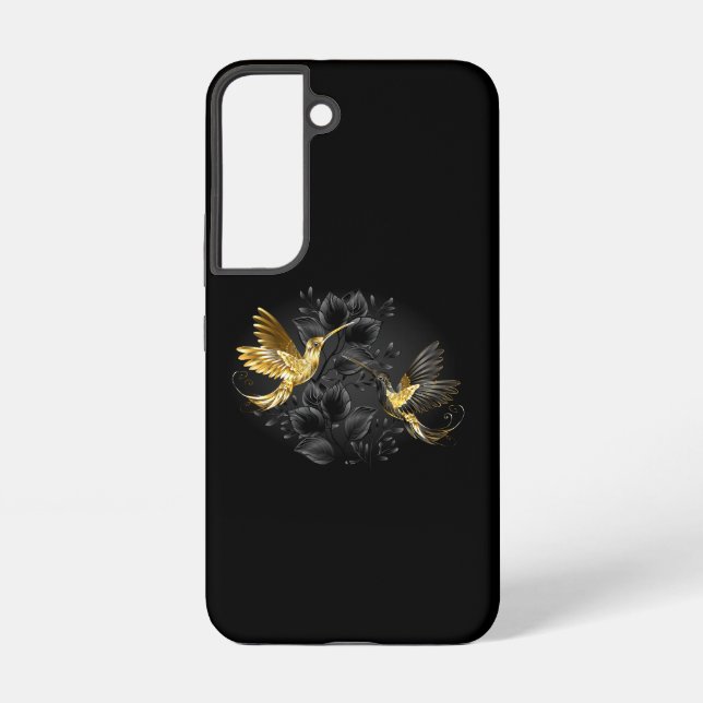 Coque Samsung Galaxy Colibri noir et or (Verso)