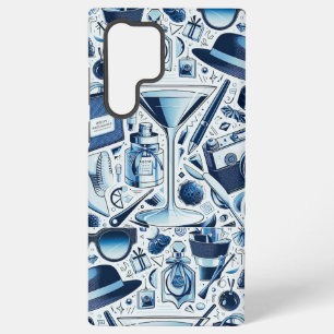 Coque Samsung Galaxy Collage chic bleu foncé et design moderne